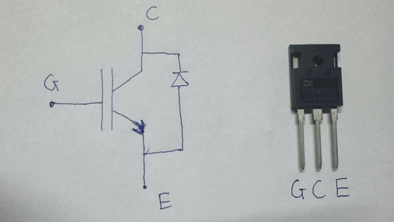 Ảnh IGBT trên tản nhiệt máy hàn que 1 bo