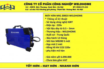 Máy Hàn MIG 200D3 Weldhome: Đối Tác Đồng Hành Cùng Các Chuyên Gia Hàn